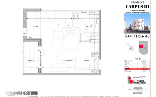 T1 Bis n45 – Résidence Campus III
